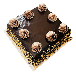 Chocolate Square Sponge With Nuts