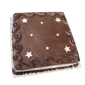 Star on Chocolate Square cake