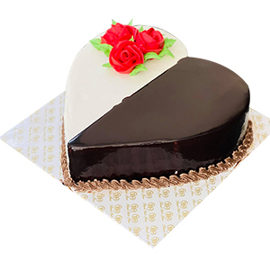 Chocolate half Heart Cake1