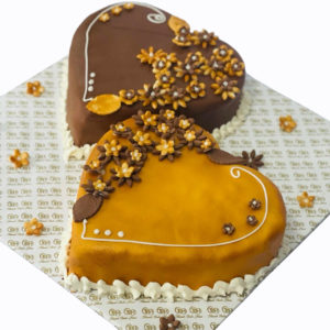 Double Heart Fondant Cake