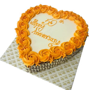 Golden Waffles Heart Cake
